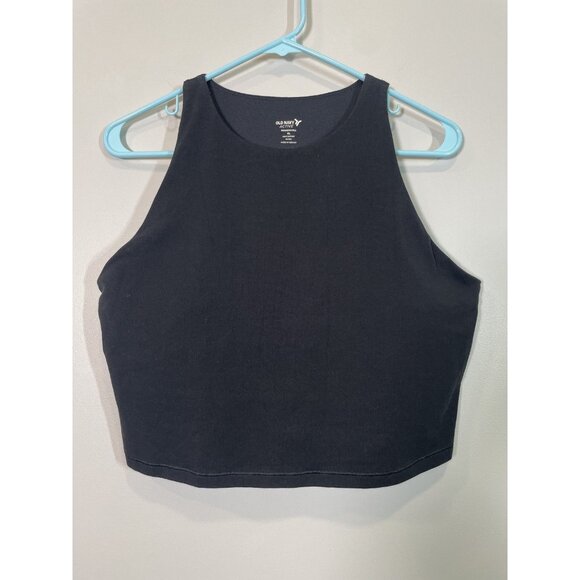 Old Navy Tops - Old Navy Black PowerChill Crop Tank XL Sleeveless Activewear Gym Top Workout